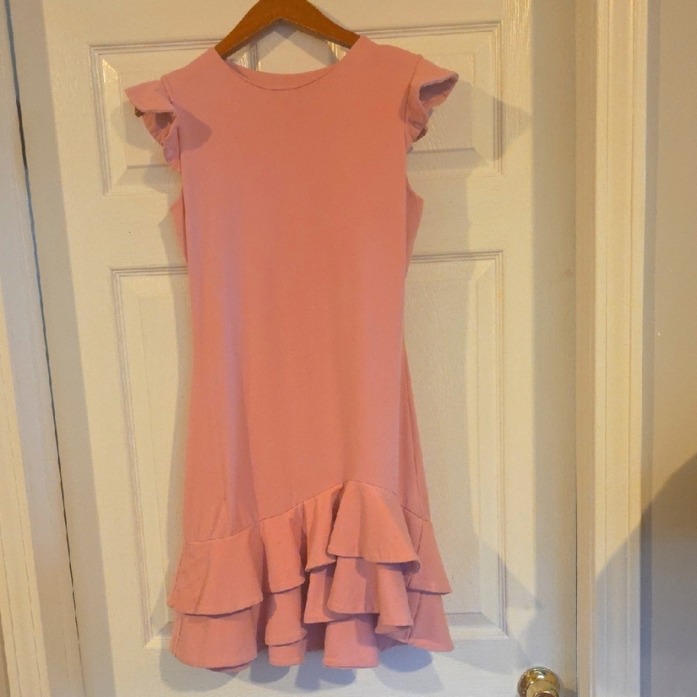 Susana Monaco Pink Ruffled Fit and Flare Dress